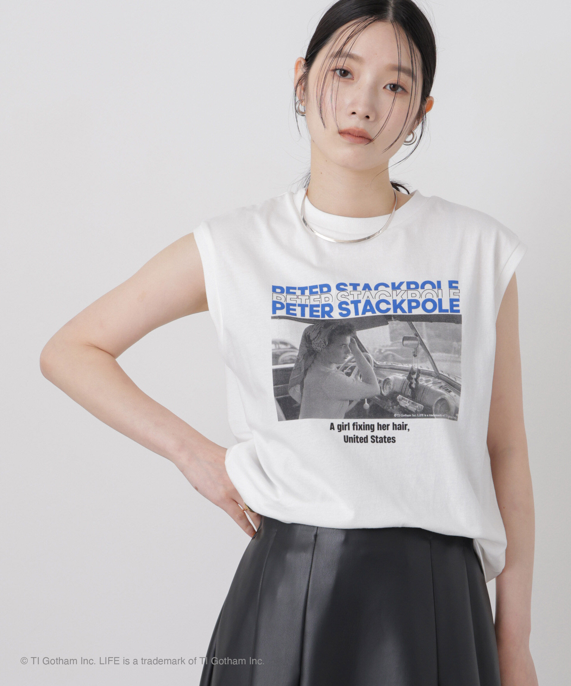 NANO universe「GOOD ROCK SPEED/LIFE PICTURE COLLECTION French sleeve White」|Tシャツ・カットソー|