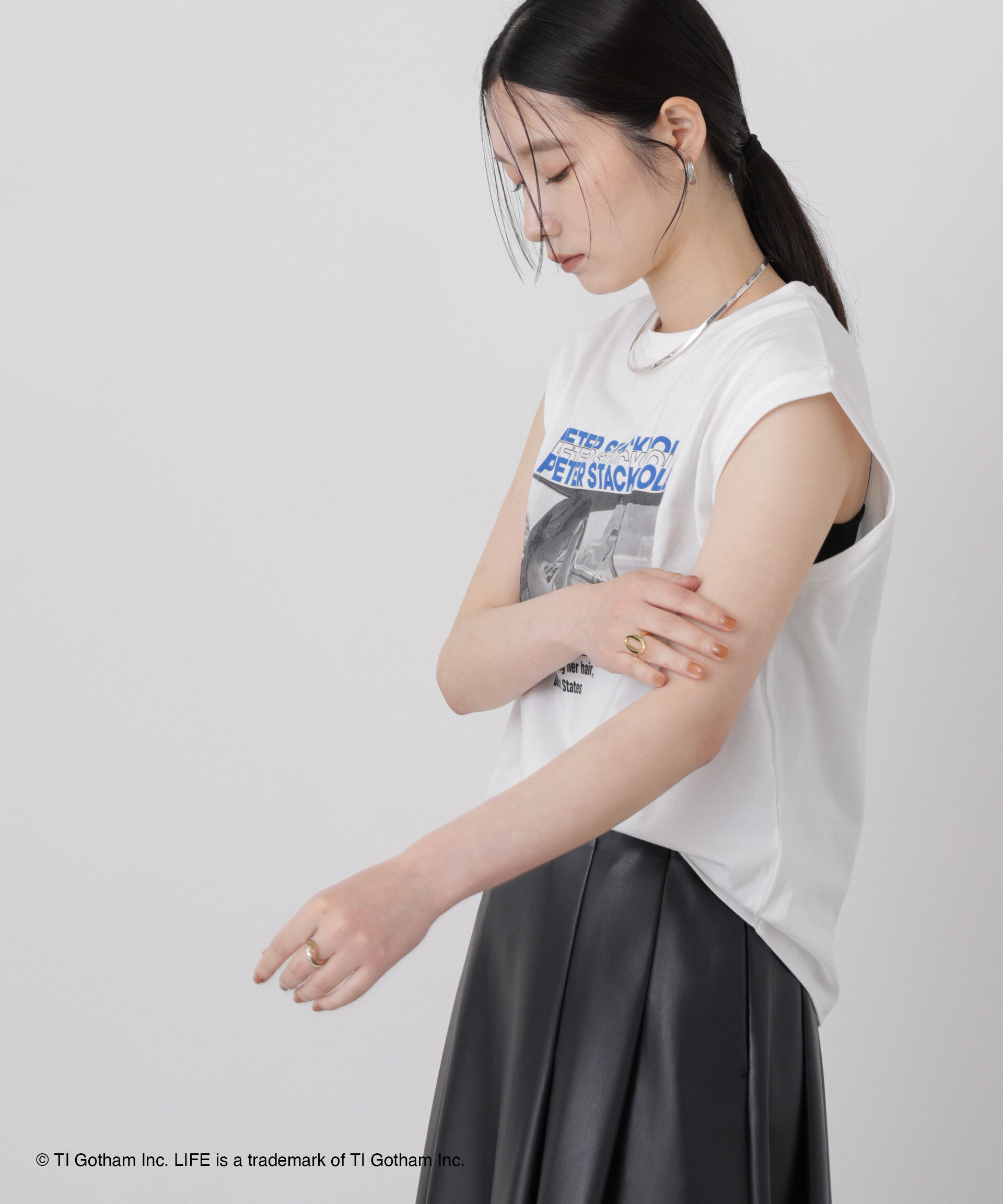 NANO universe「GOOD ROCK SPEED/LIFE PICTURE COLLECTION French sleeve White」|Tシャツ・カットソー|