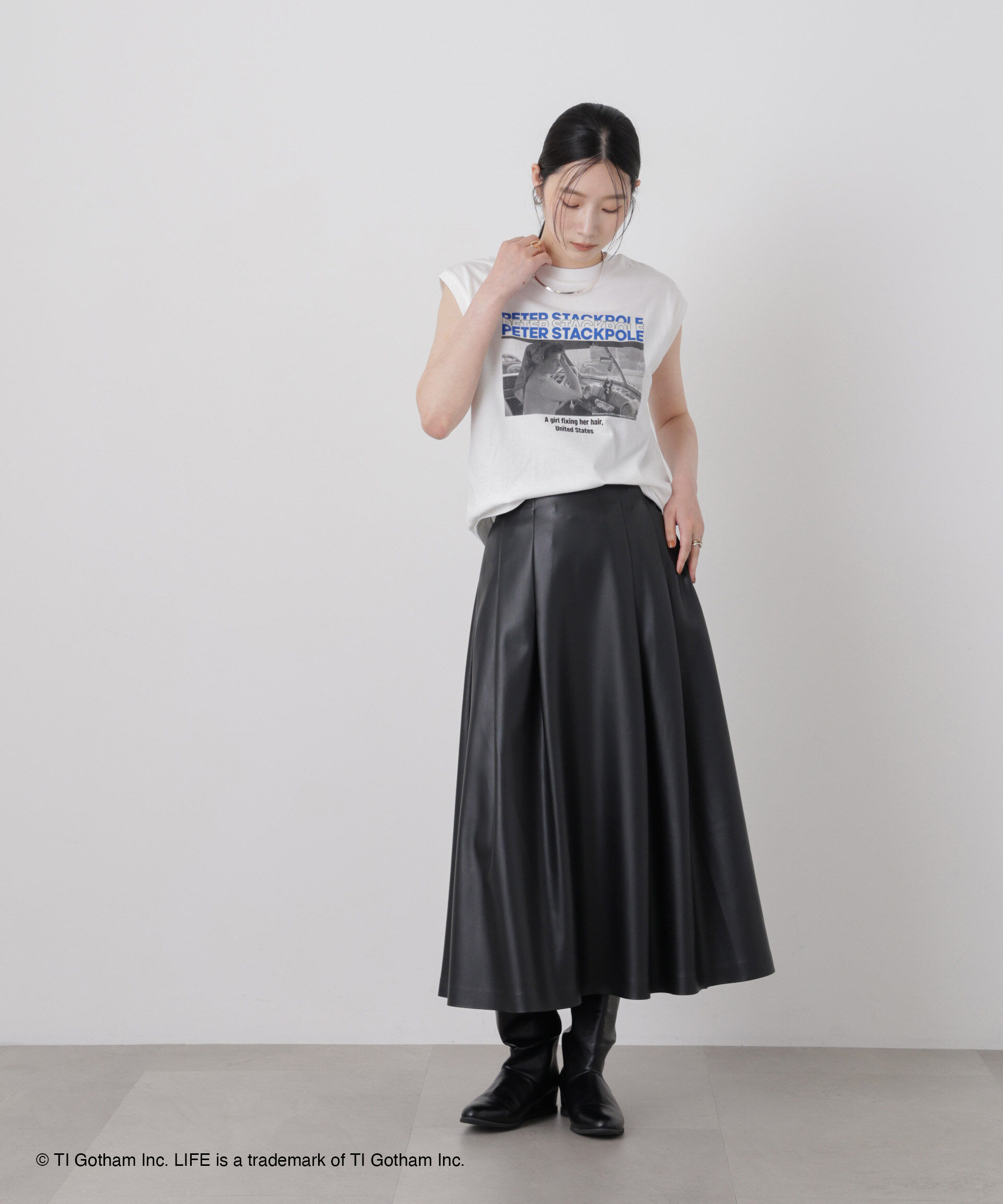 NANO universe「GOOD ROCK SPEED/LIFE PICTURE COLLECTION French sleeve White」|Tシャツ・カットソー|