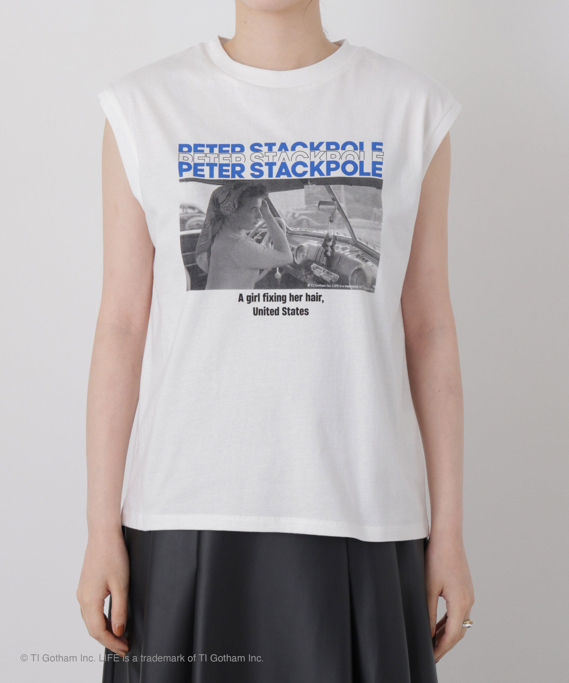 NANO universe「GOOD ROCK SPEED/LIFE PICTURE COLLECTION French sleeve White」|Tシャツ・カットソー|