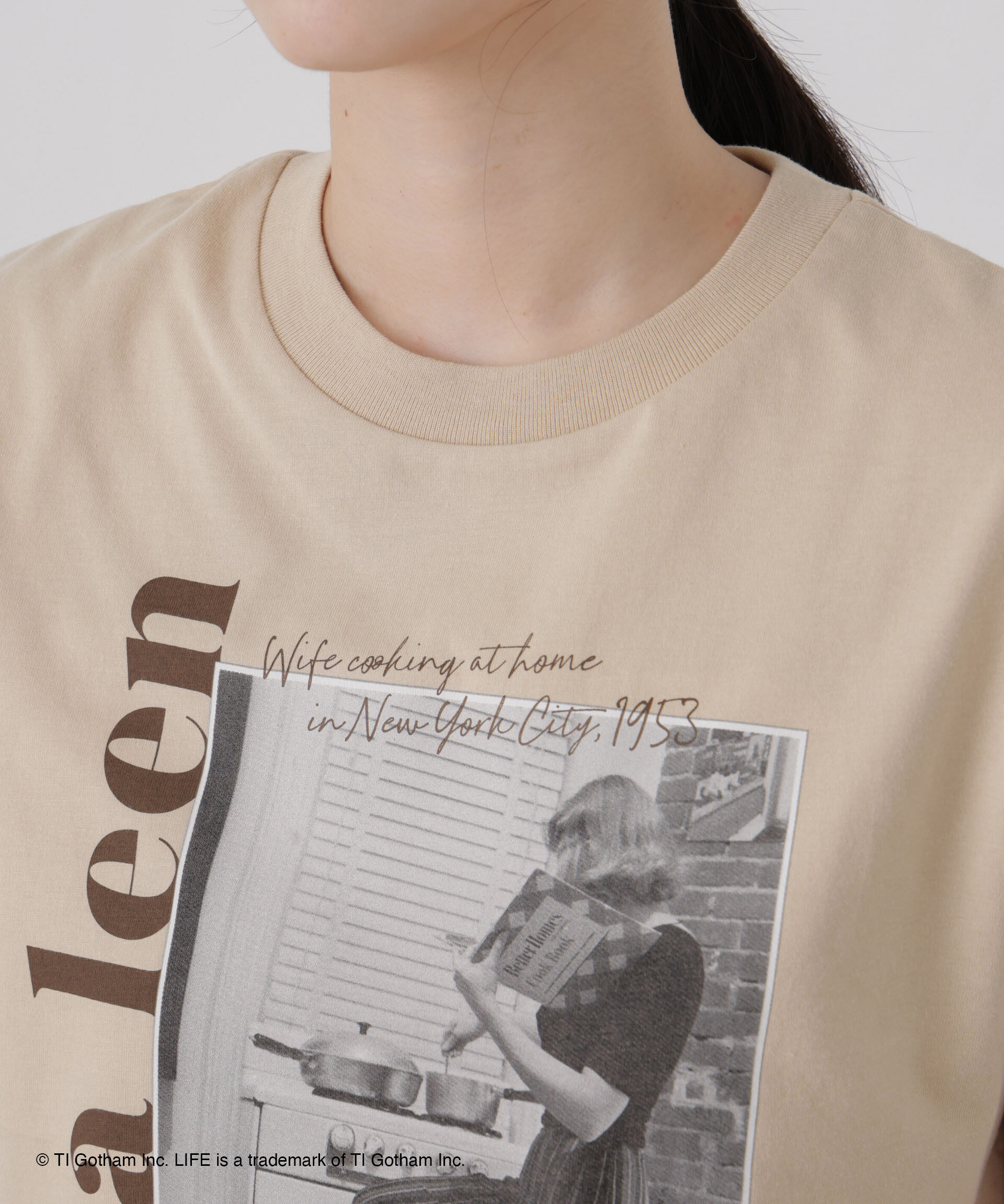 NANO universe「GOOD ROCK SPEED/LIFE PICTURE COLLECTION French sleeve Beige」|Tシャツ・カットソー|