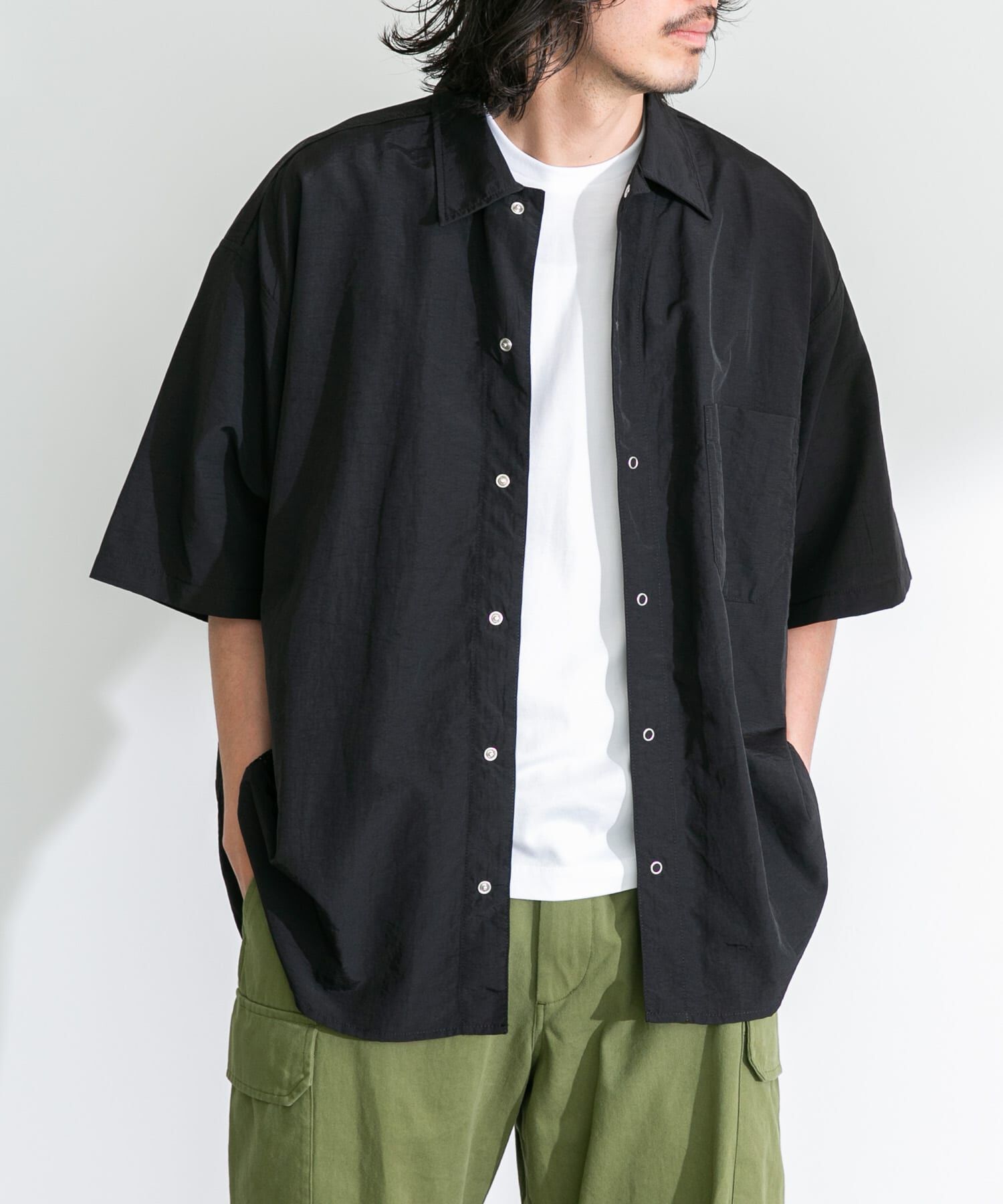 Sonny Label 「ARMY TWILL　Nylon OX Mesh H/S Shirts」|シャツ・ブラウス|ブラック