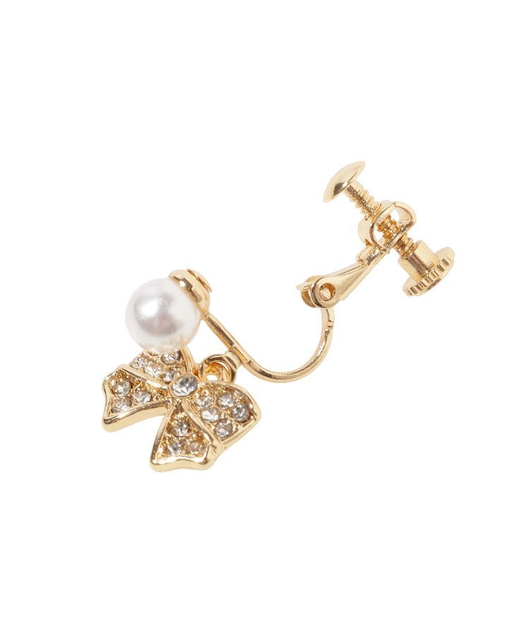 Maison de FLEUR「リボンビジューイヤリング」|イヤリング|