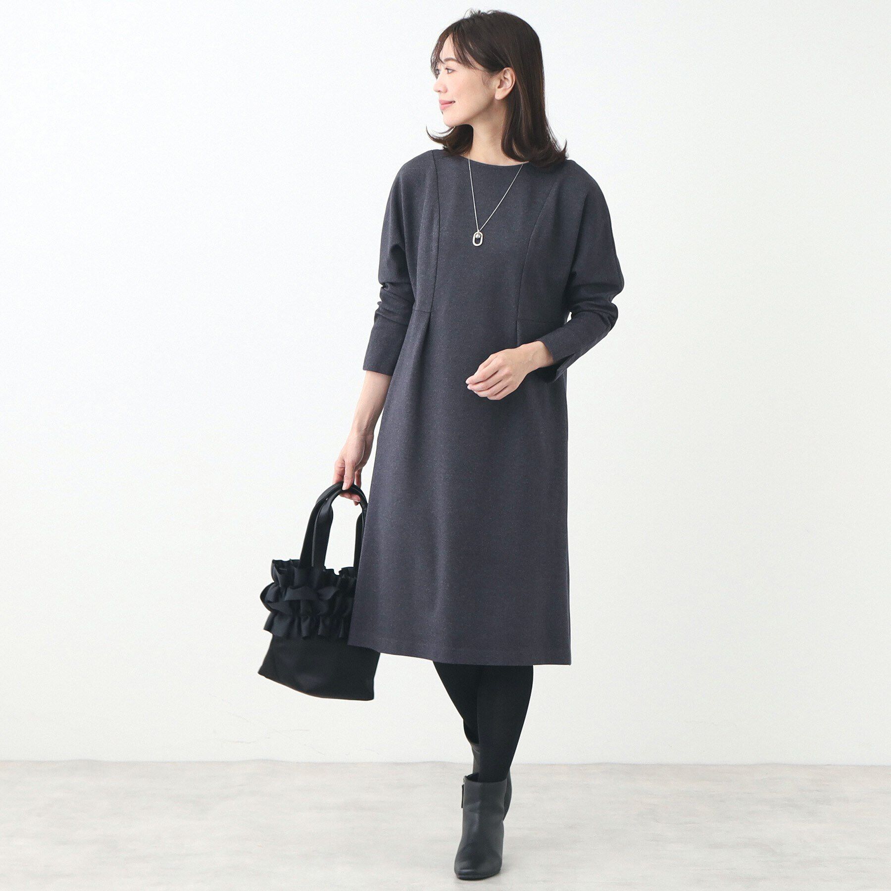 Reflect「【夏SALE】ドルマンスリーブストレートシルエットワンピース」|ワンピース|