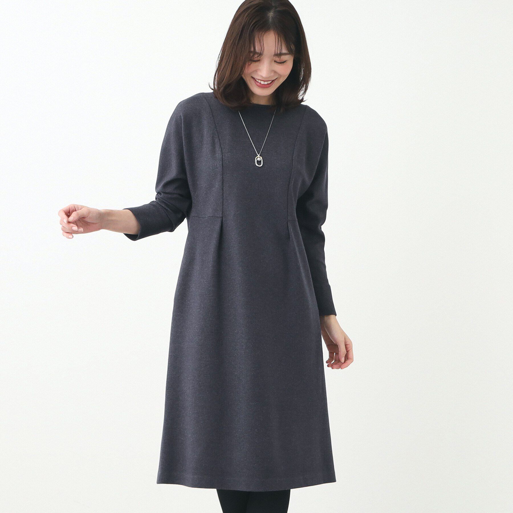 Reflect「【夏SALE】ドルマンスリーブストレートシルエットワンピース」|ワンピース|ネイビー(494)