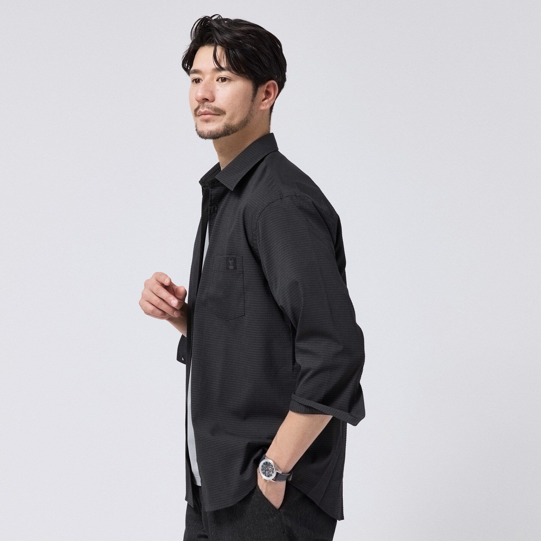 TAKEO KIKUCHI「【日本製】JFP DotAir（R）サッカー7分袖シャツ」|シャツ・ブラウス|