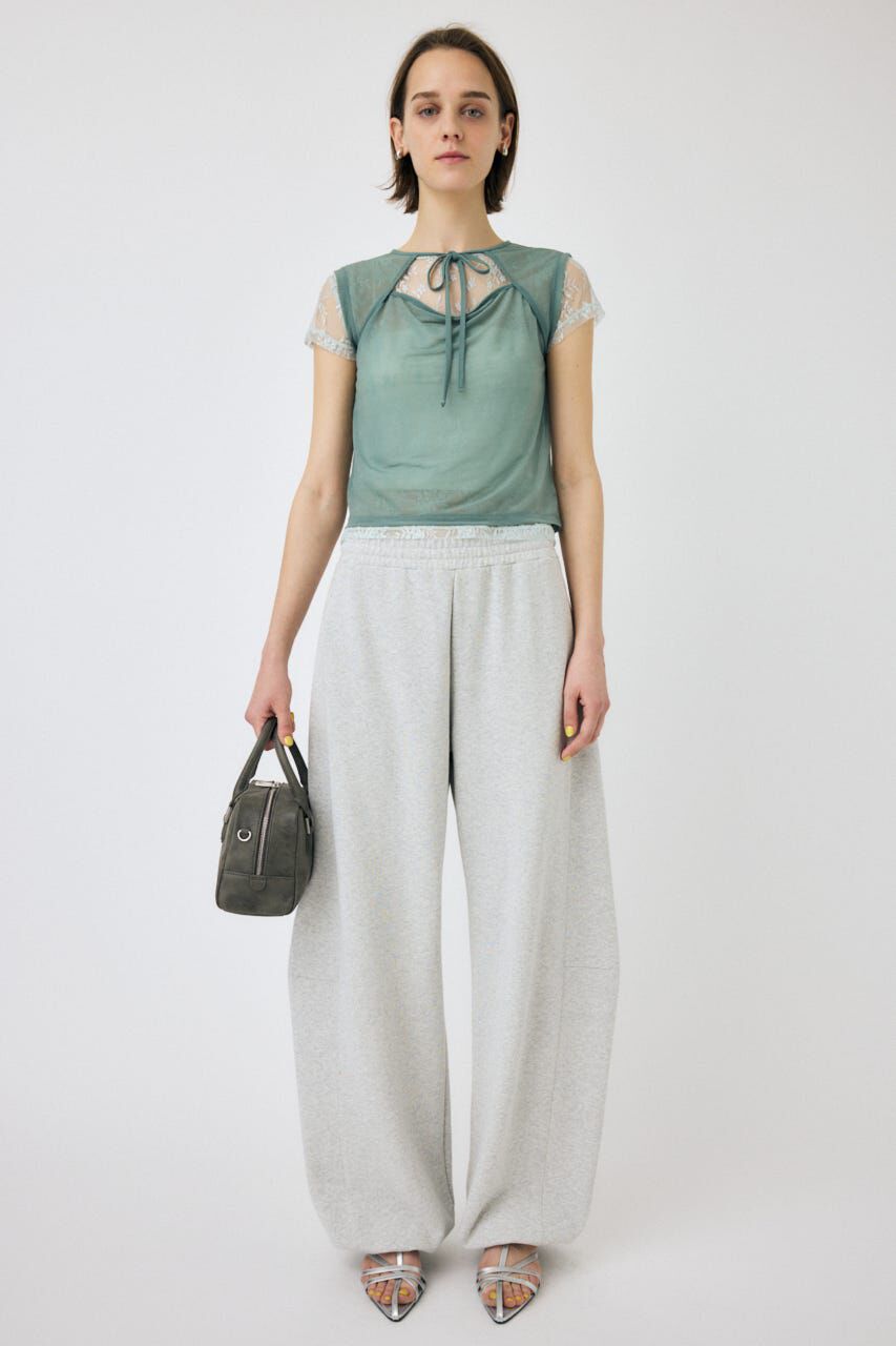 MOUSSY「LACE LAYERED OPEN NECK トップス」|Tシャツ・カットソー|