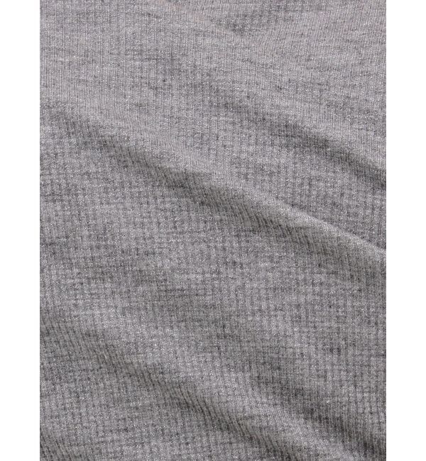 GYDA「ラメテレコハーフスリーブカシュクールオフショルショートTOPS」|Tシャツ・カットソー|
