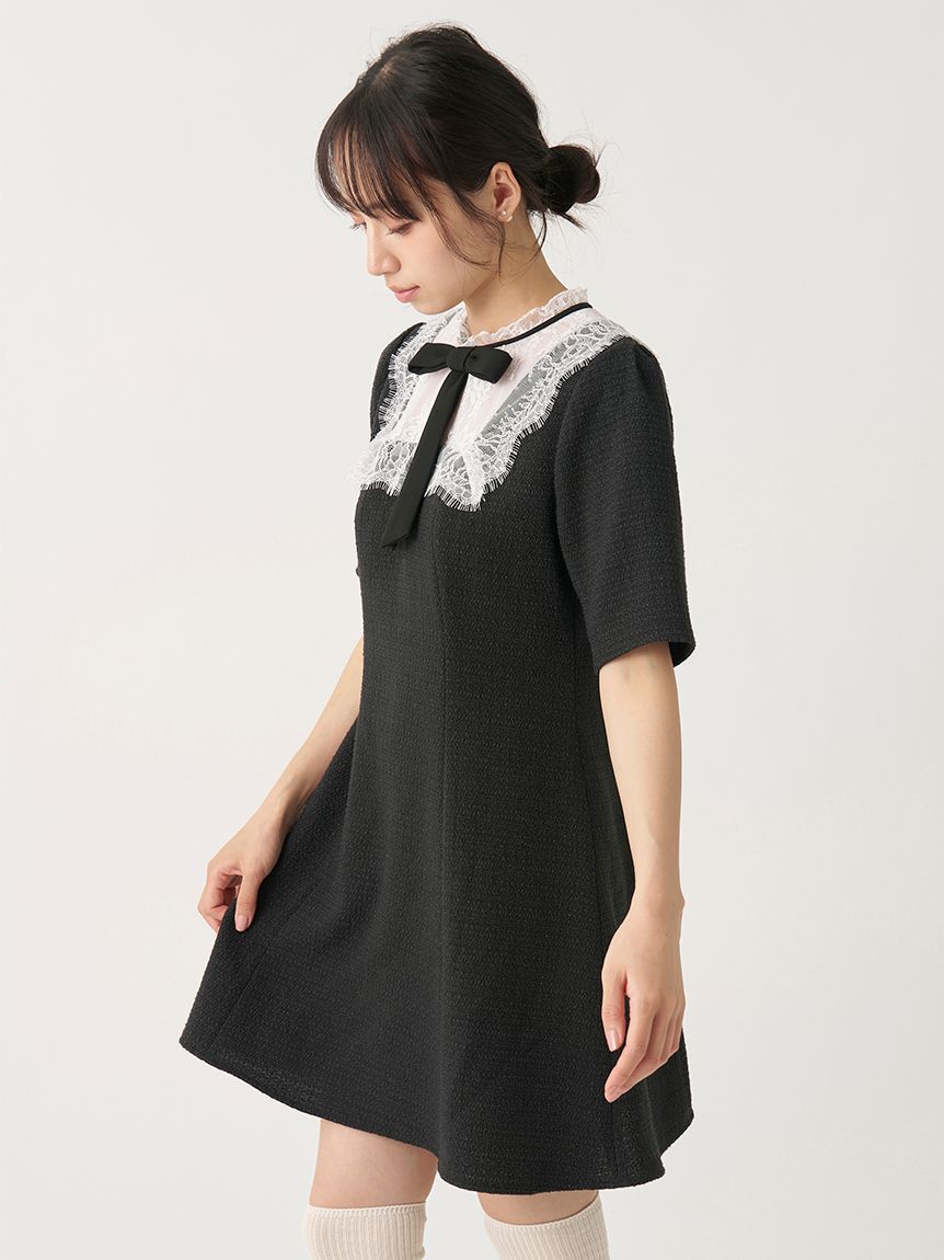 SNIDEL「【WEB限定】フレンチリボンレースカラードレス」|ワンピース|