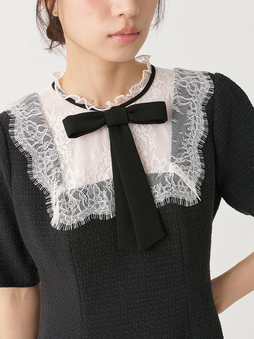 SNIDEL「【WEB限定】フレンチリボンレースカラードレス」|ワンピース|