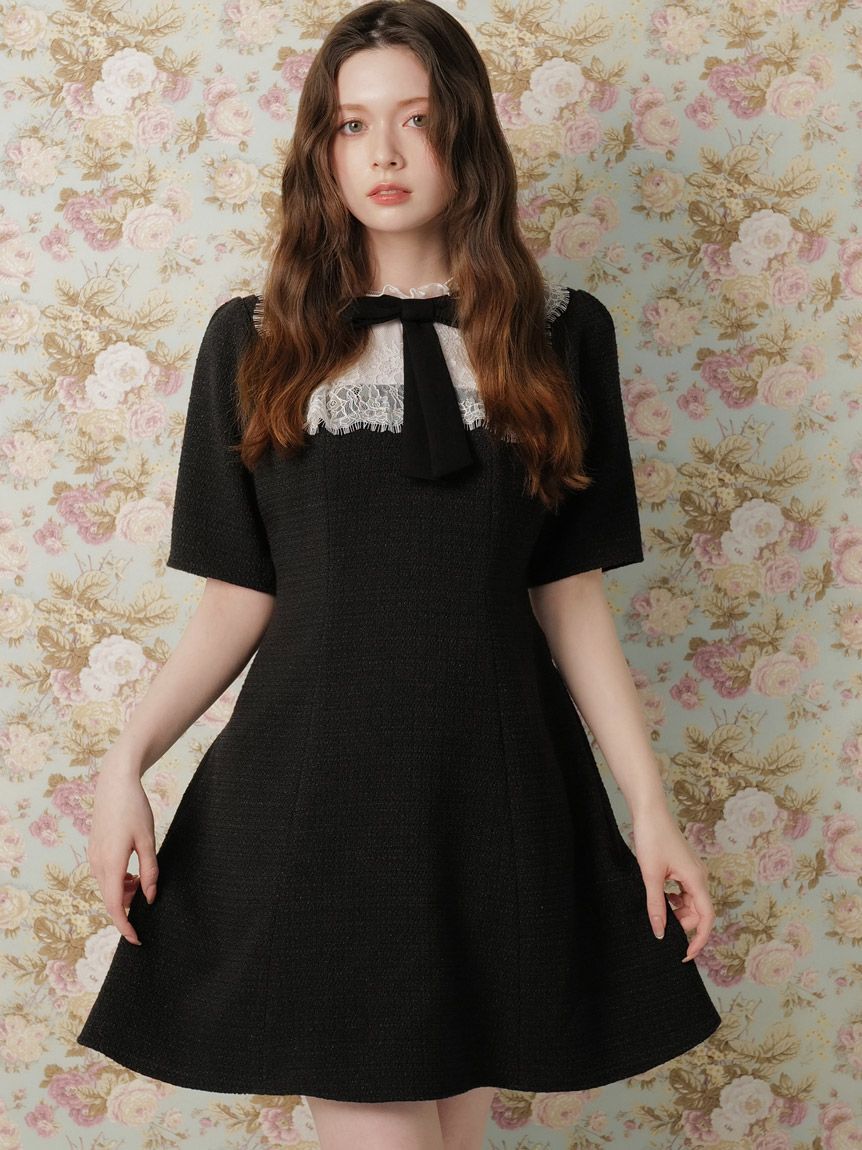 SNIDEL「【WEB限定】フレンチリボンレースカラードレス」|ワンピース|T