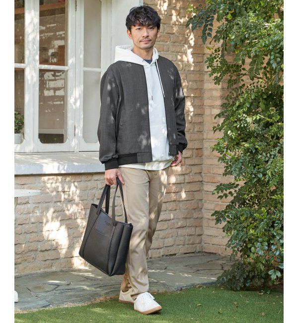 ikka「【雑誌MonoMax4月号掲載】イージーケアリネンライクブルゾン「小泉孝太郎さん着用モデル」」|ブルゾン・スタジャン|