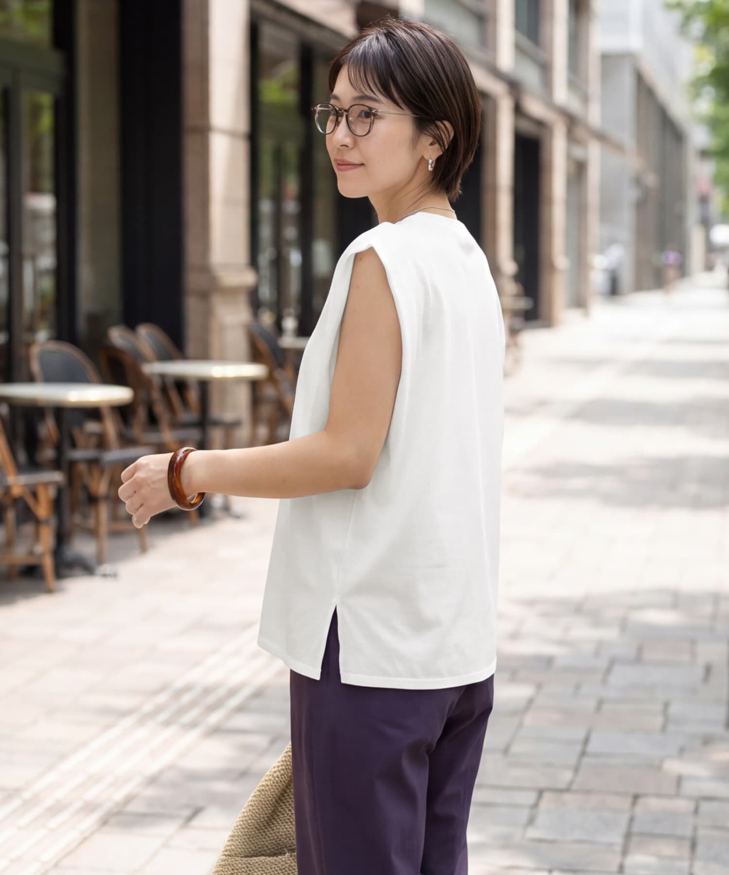 STYLE DELI「接触冷感Wタックカットソートップス」|Tシャツ・カットソー|