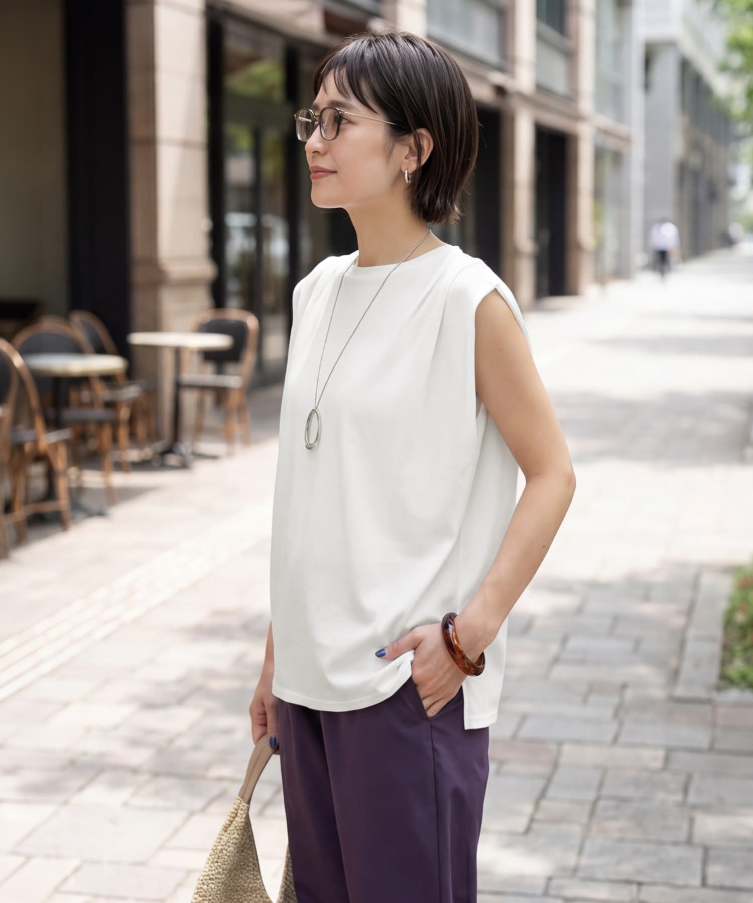 STYLE DELI「接触冷感Wタックカットソートップス」|Tシャツ・カットソー|