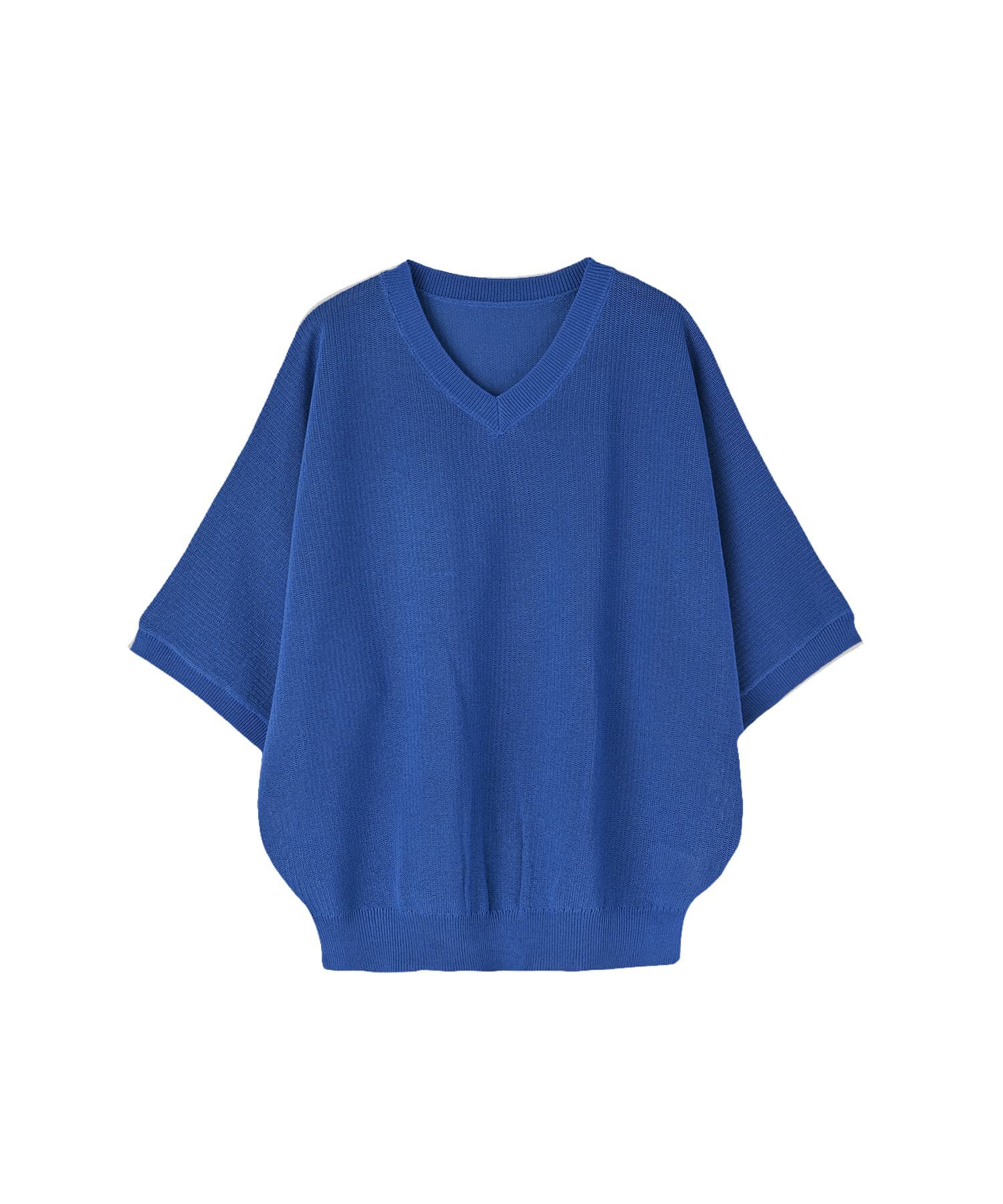 STYLE DELI「シャリ感Vネック微シアーニットトップス」|Tシャツ・カットソー|