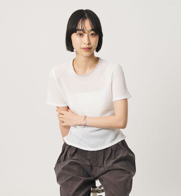 BEAUTY&YOUTH UNITED ARROWS「ベロア パイピング ギャザー カットソー」|Tシャツ・カットソー|