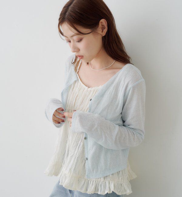  「【4色展開/前後2WAY】ラインストーンシアーカットソー」|Tシャツ・カットソー|