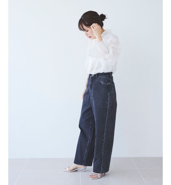  「カーブラインデニムパンツ」|デニム|
