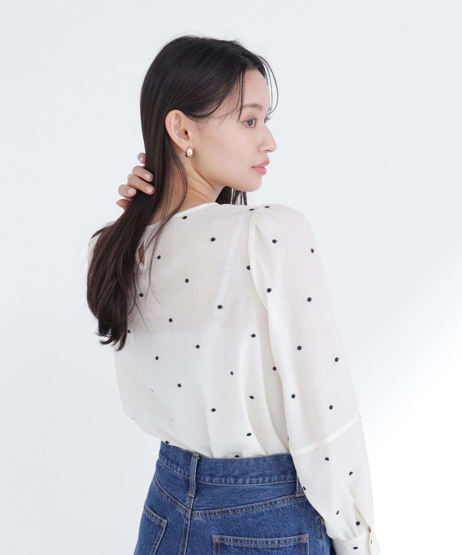  「ドット刺繍ブラウス」|シャツ・ブラウス|