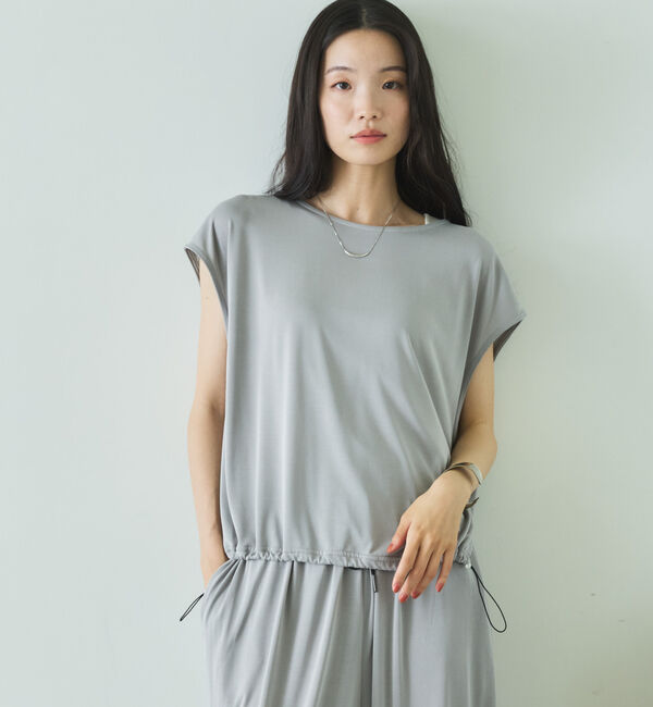 Doux archives「裾ドロストフレンチスリーブカットトップス」|タンクトップ|GRAY
