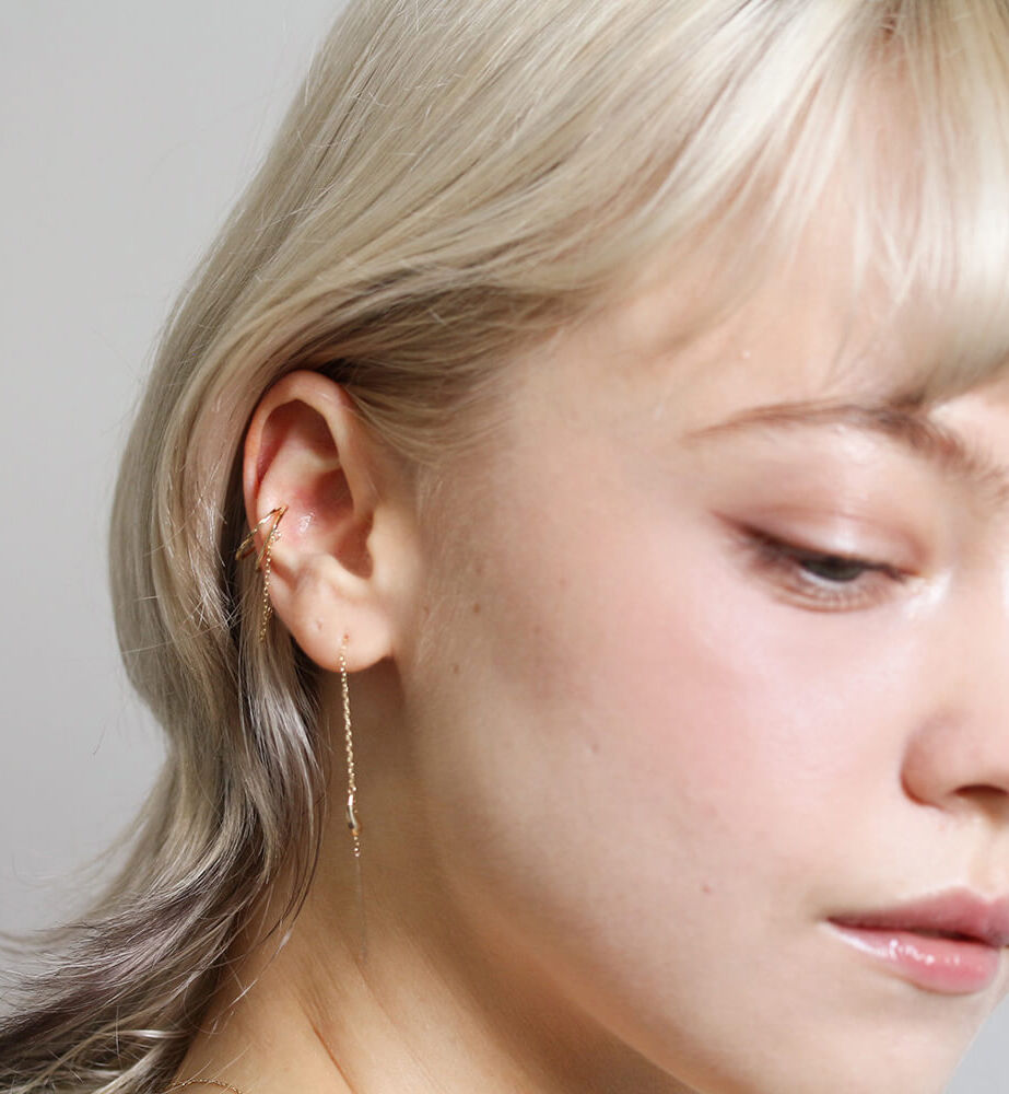  「ゴールド モチーフ ロング ピアス | K10YG」|ピアス|