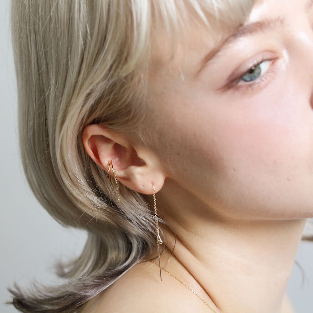  「ゴールド モチーフ ロング ピアス | K10YG」|ピアス|