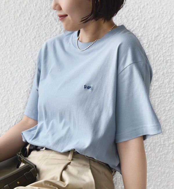 SHIPS「【WEB限定】SHIPS: マイクロ SHIPSロゴ Tシャツ」|Tシャツ・カットソー|