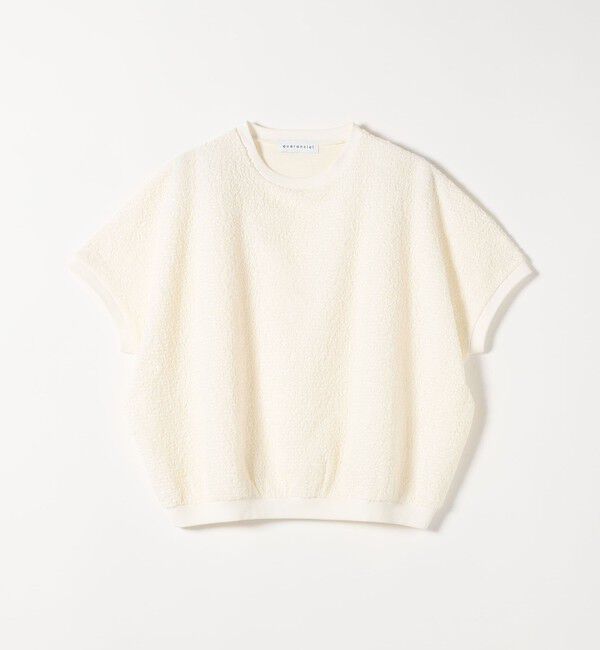 quaranciel「《予約》quaranciel:〈洗濯機可能〉カットジャカード ルーズ フレンチスリーブ プルオーバー」|Tシャツ・カットソー|