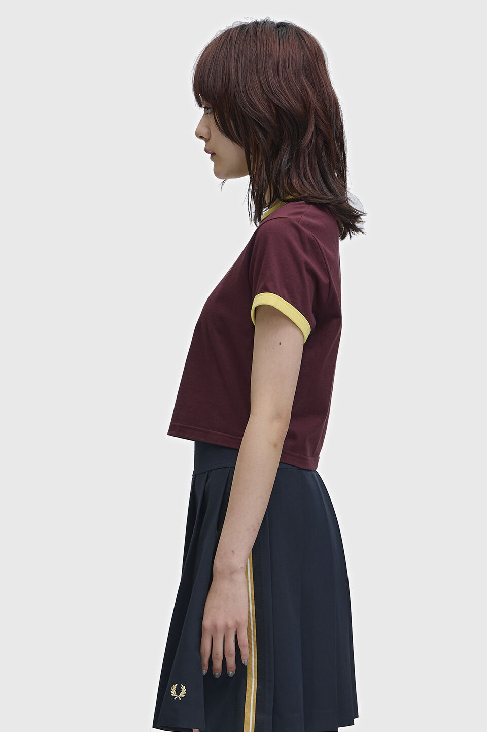 FRED PERRY 「Cropped Ringer T-Shirt／クロップドＴシャツ」|Tシャツ・カットソー|