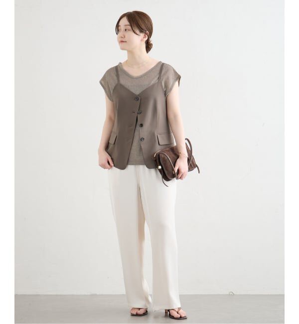 IENA「《予約》ラメフレンチスリーブTシャツ」|Tシャツ・カットソー|