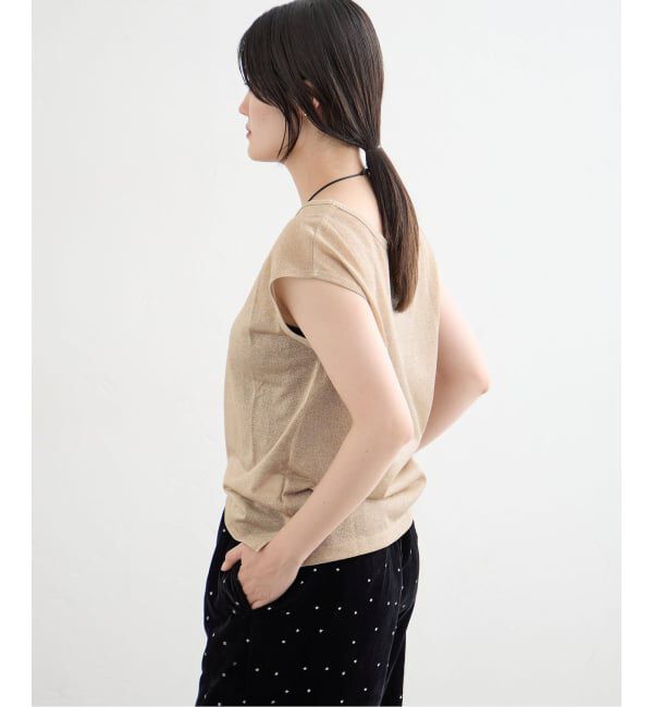 IENA「《予約》ラメフレンチスリーブTシャツ」|Tシャツ・カットソー|