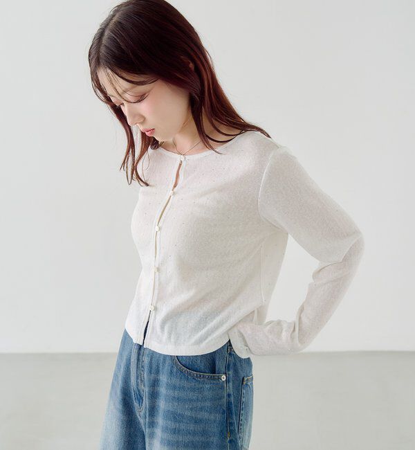  「【4色展開/前後2WAY】ラインストーンシアーカットソー」|Tシャツ・カットソー|