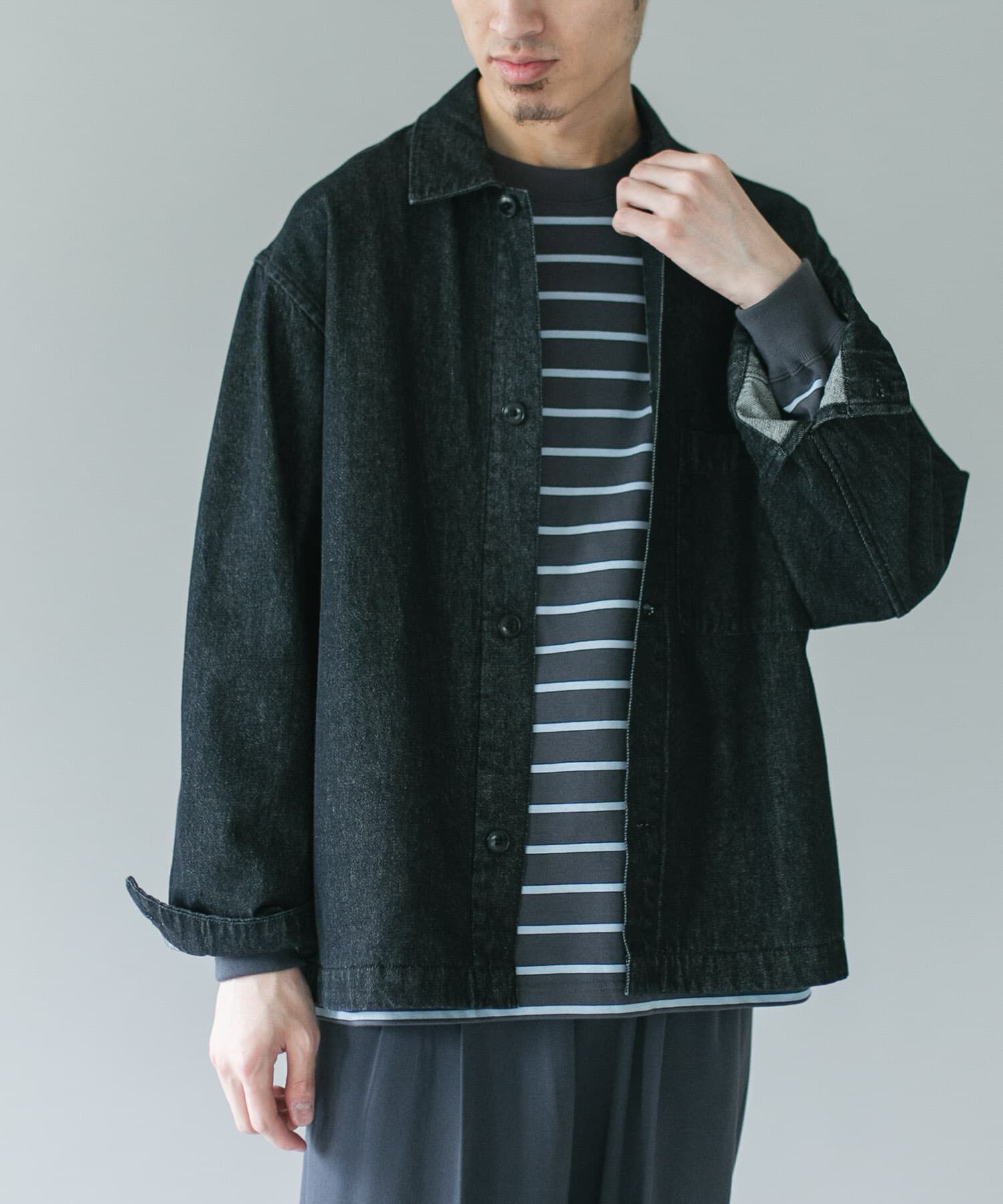 URBAN RESEARCH DOORS「デニムシャツカバーオール」|デニムジャケット|