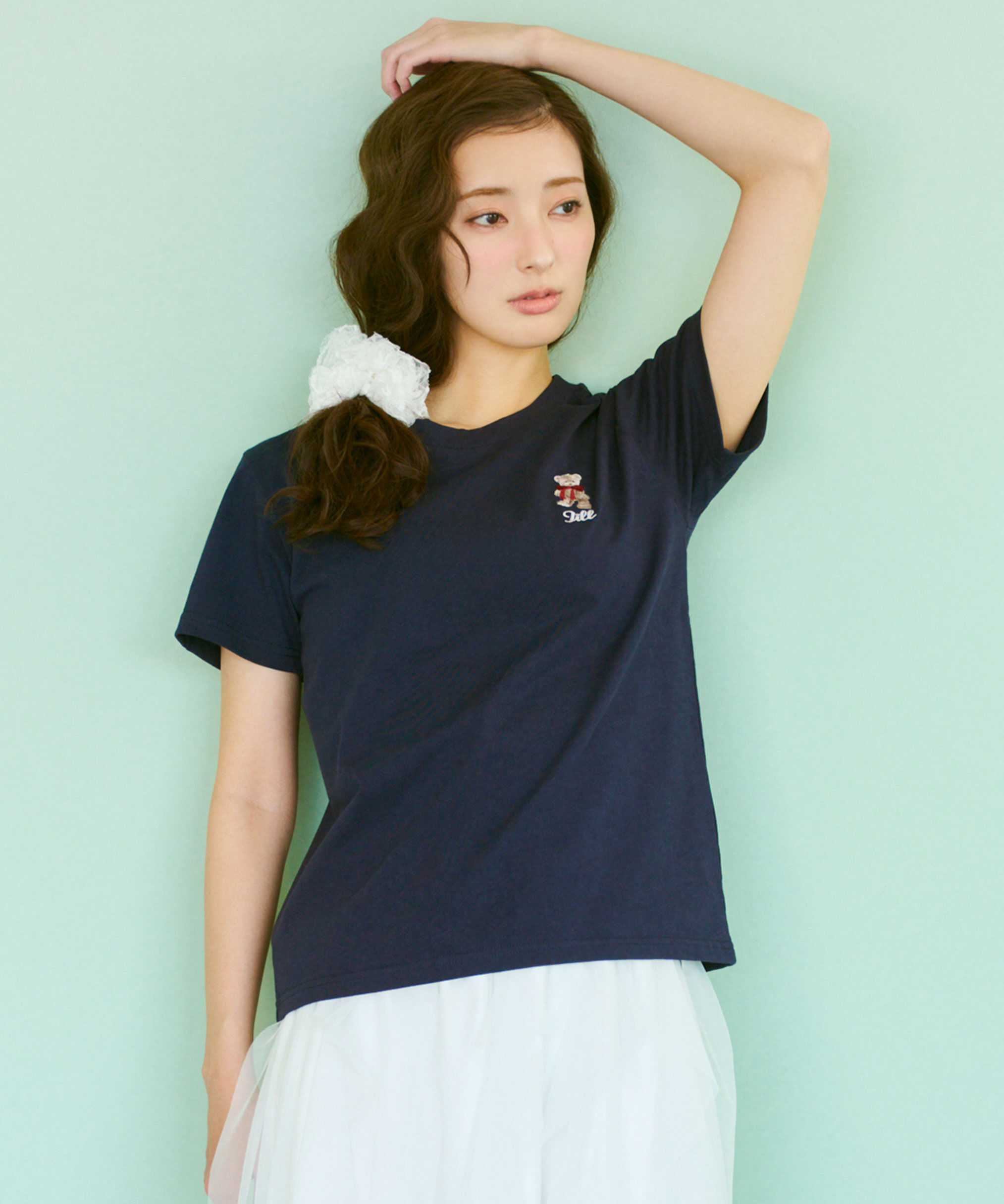  「＜BEARシリーズ＞刺繍Tシャツオーガニックコットン」|Tシャツ・カットソー|ネイビー