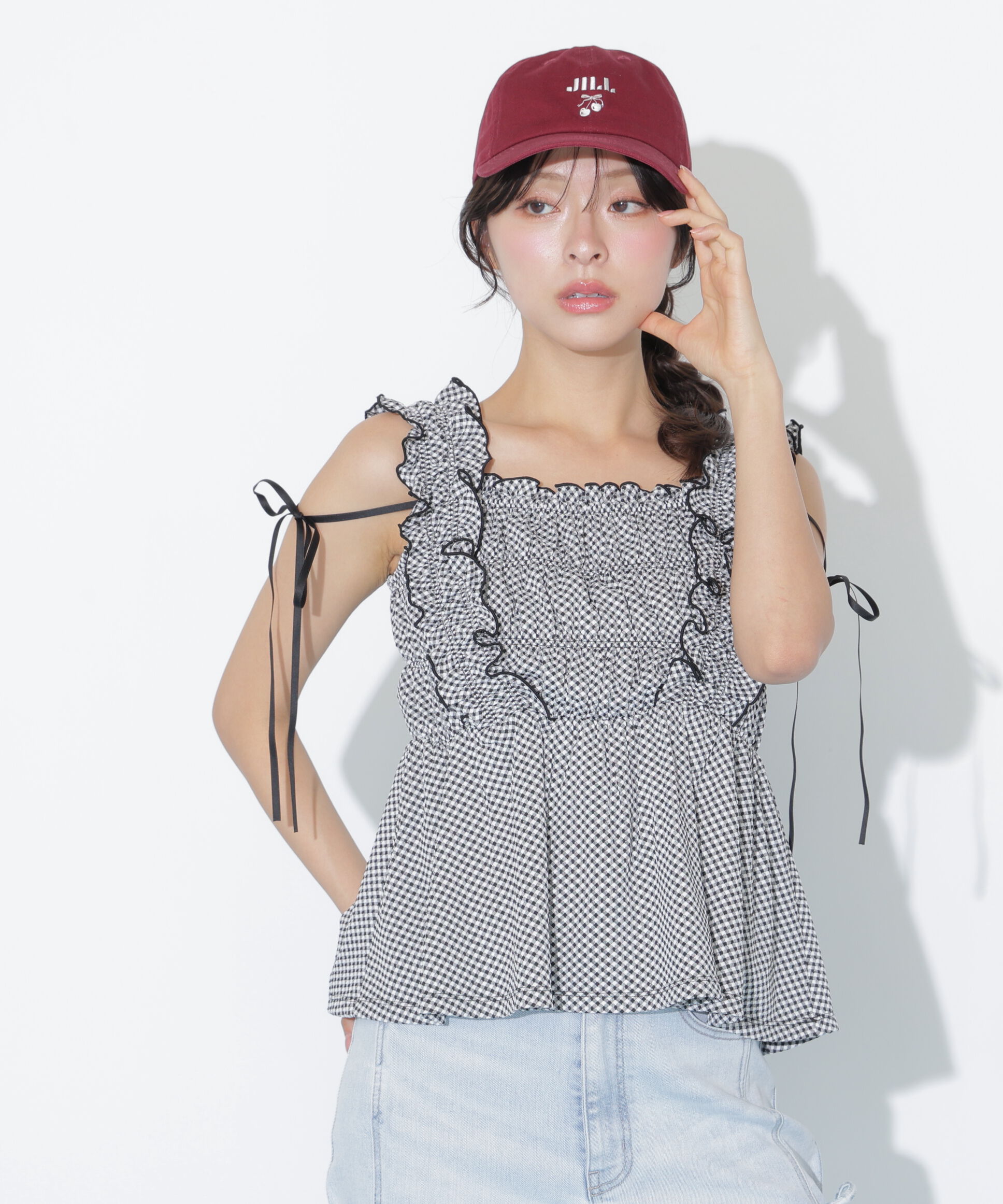  「フリルシュリンクトップス」|Tシャツ・カットソー|