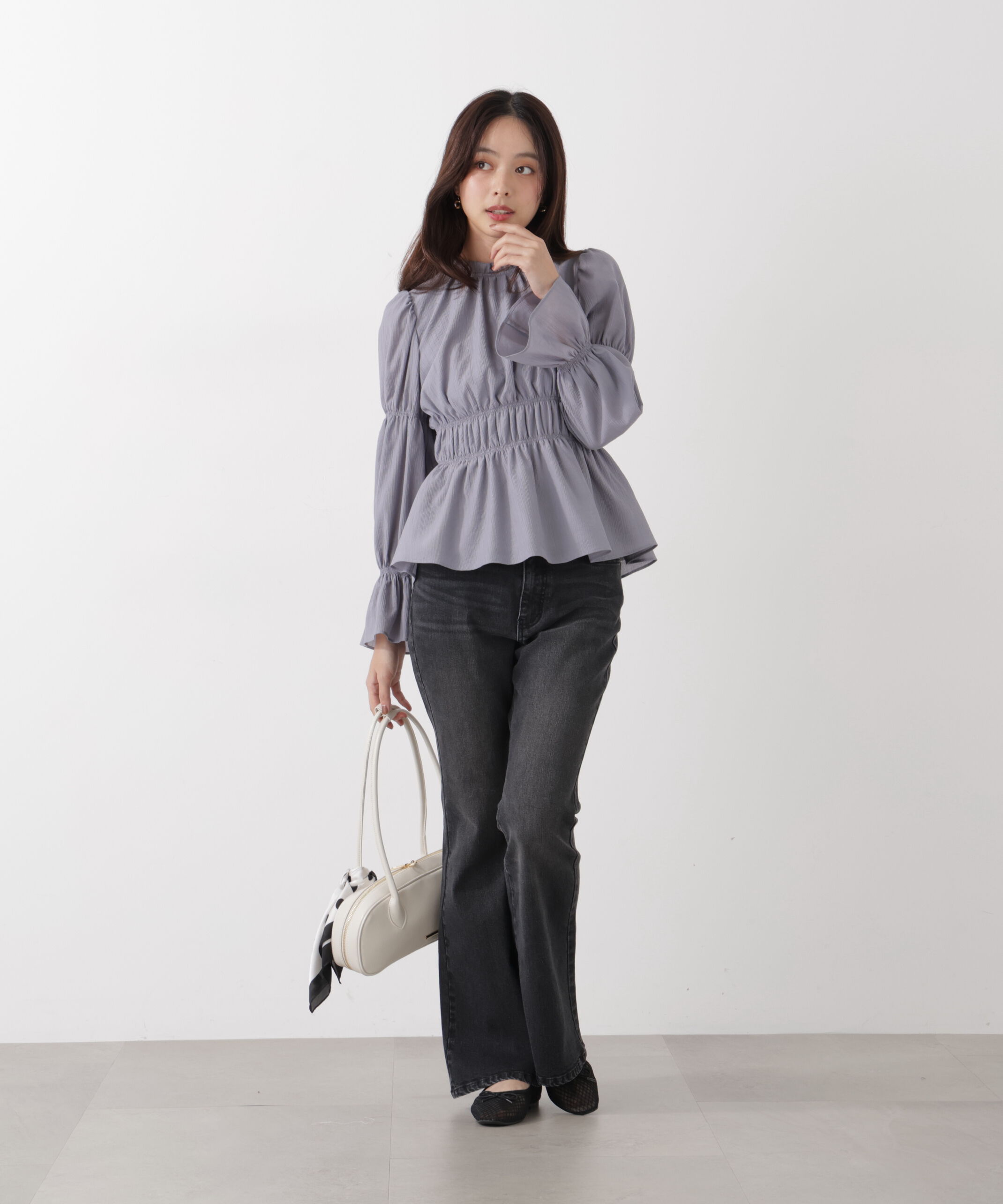 PROPORTION BODY DRESSING「ウエストシャーリングブラウス　26SS」|シャツ・ブラウス|