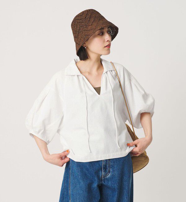 BEAUTY&YOUTH UNITED ARROWS「コットン麻 スキッパー チュニック ウォッシャブル」|チュニック|WHITE
