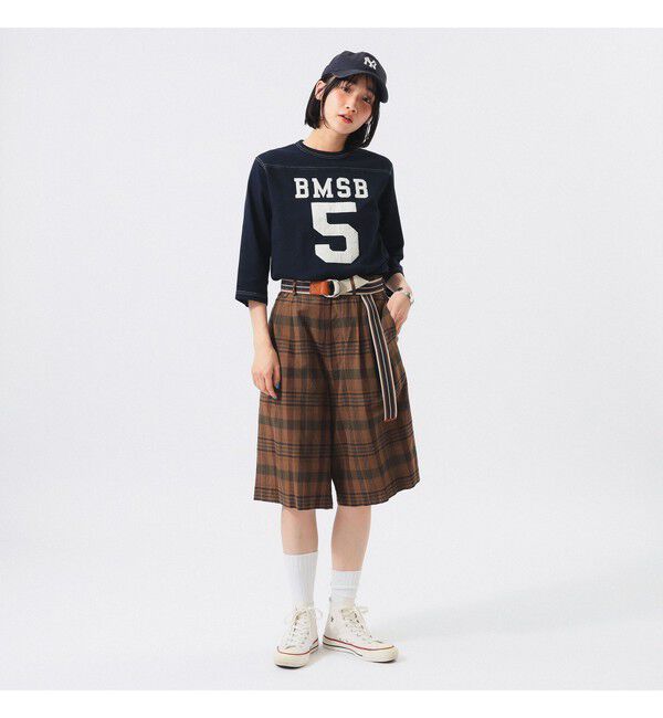 BEAMSBOY「テンジク フットボール 3/4 Tシャツ」|Tシャツ・カットソー|