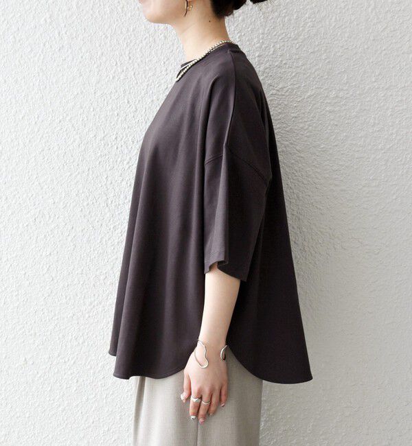 SHIPS any「SHIPS any:〈接触冷感/汗染み防止加工/洗濯機可能〉ラウンドヘム クルー ビッグ TEE」|Tシャツ・カットソー|