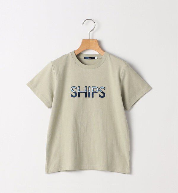 SHIPS KIDS「SHIPS KIDS:80～90cm / SHIPS ロゴ 半袖Tシャツ」|Tシャツ・カットソー|カーキ