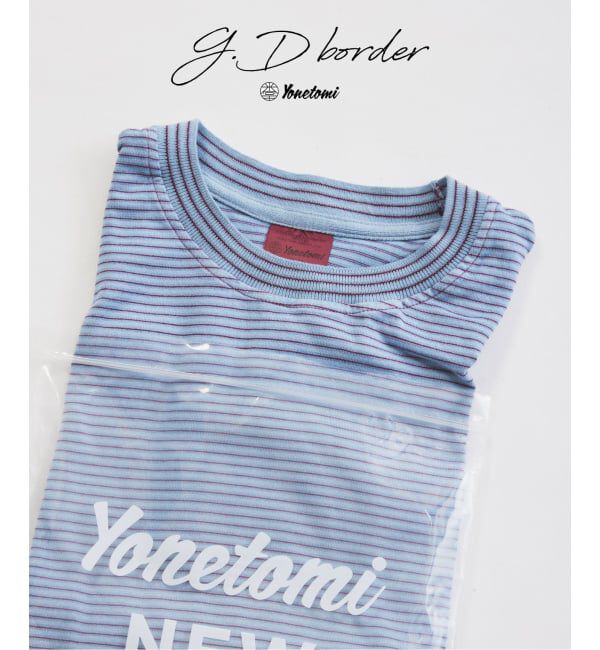 JOURNAL STANDARD relume「米富繊維 / Yonetomi 別注 ガーメントダイ ボーダー Tシャツ」|Tシャツ・カットソー|ブルー