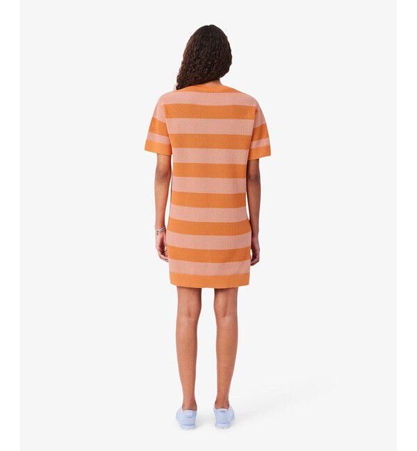 LACOSTE「ボーダーメッシュニットドレス / ニットワンピース」|ワンピース|