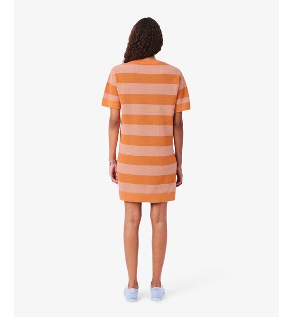 LACOSTE「ボーダーメッシュニットドレス / ニットワンピース」|ワンピース|