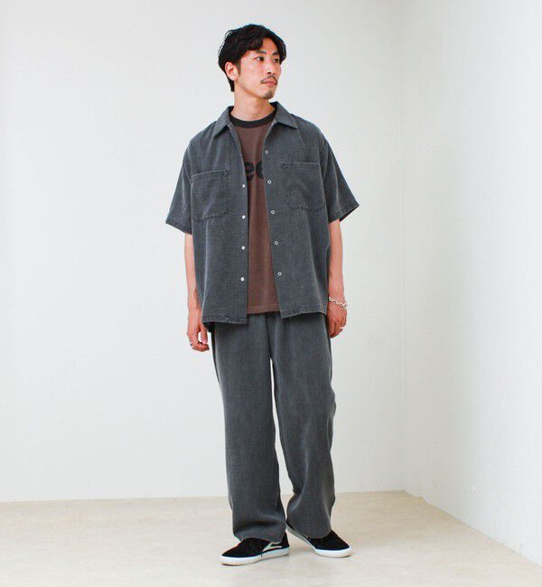 GLOSTER「【セットアップ対応】麻調ウォッシュ ショートスリーブシャツ」|シャツ・ブラウス|