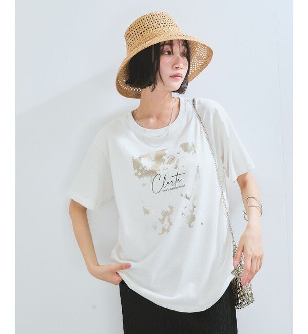 VIS「【接触冷感】箔グラフィックアートTシャツ」|Tシャツ・カットソー|