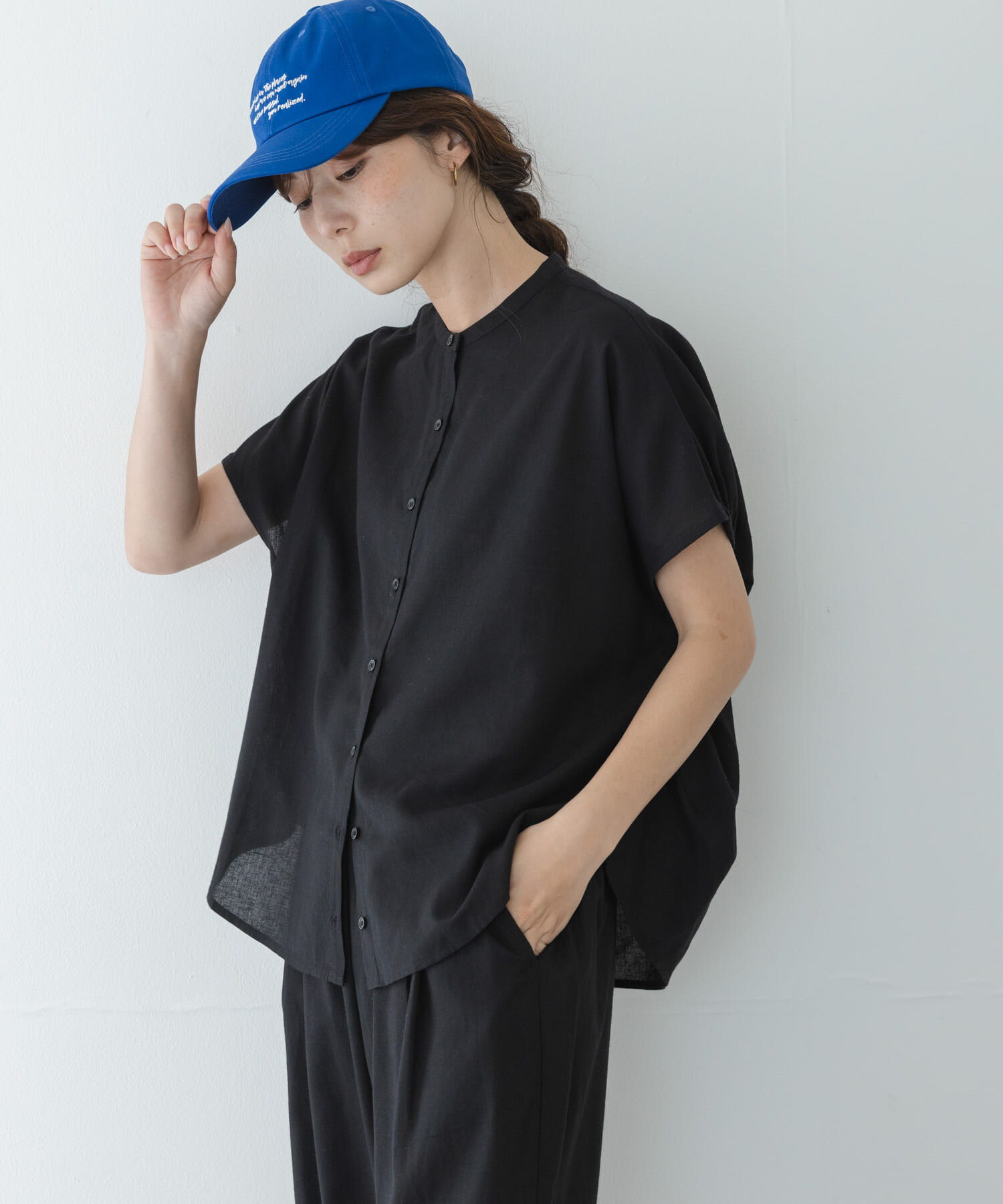 Sonny Label 「リネン混コクーンフレンチブラウス」|シャツ・ブラウス|ブラック