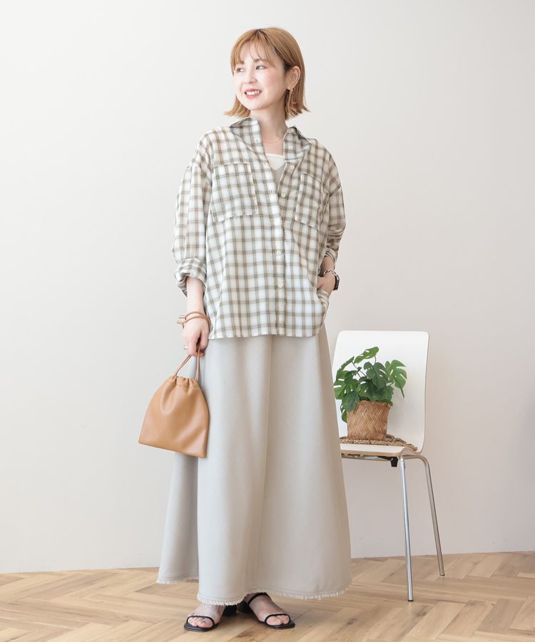 AMERICAN HOLIC「【接触冷感・イージーケア】シアーチェックシャツ」|シャツ・ブラウス|