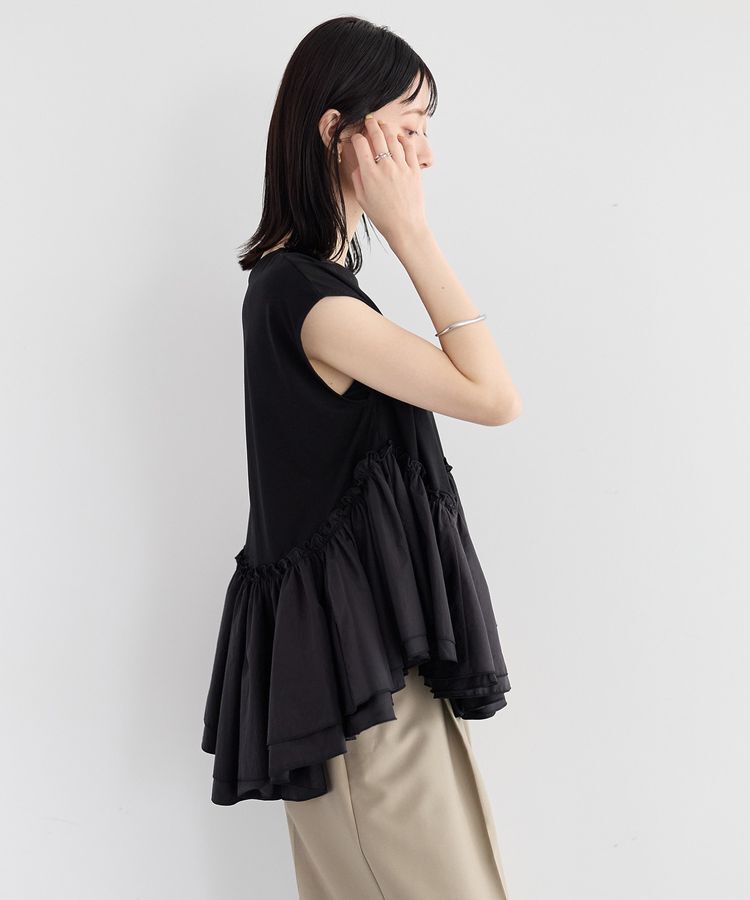 YECCA VECCA「アシメペプラムカットソー」|Tシャツ・カットソー|