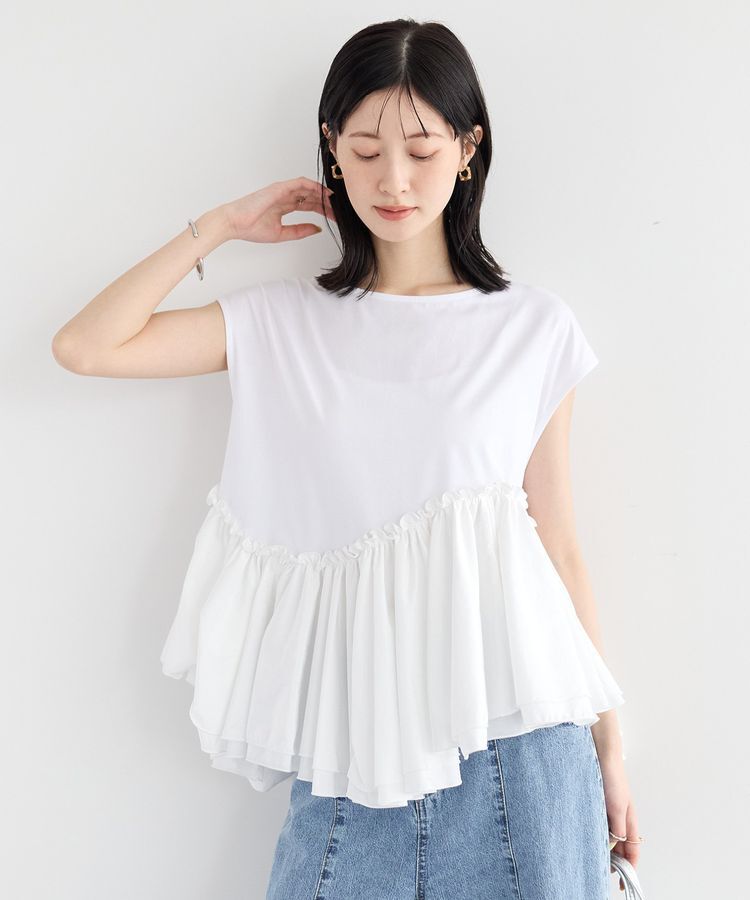 YECCA VECCA「アシメペプラムカットソー」|Tシャツ・カットソー|