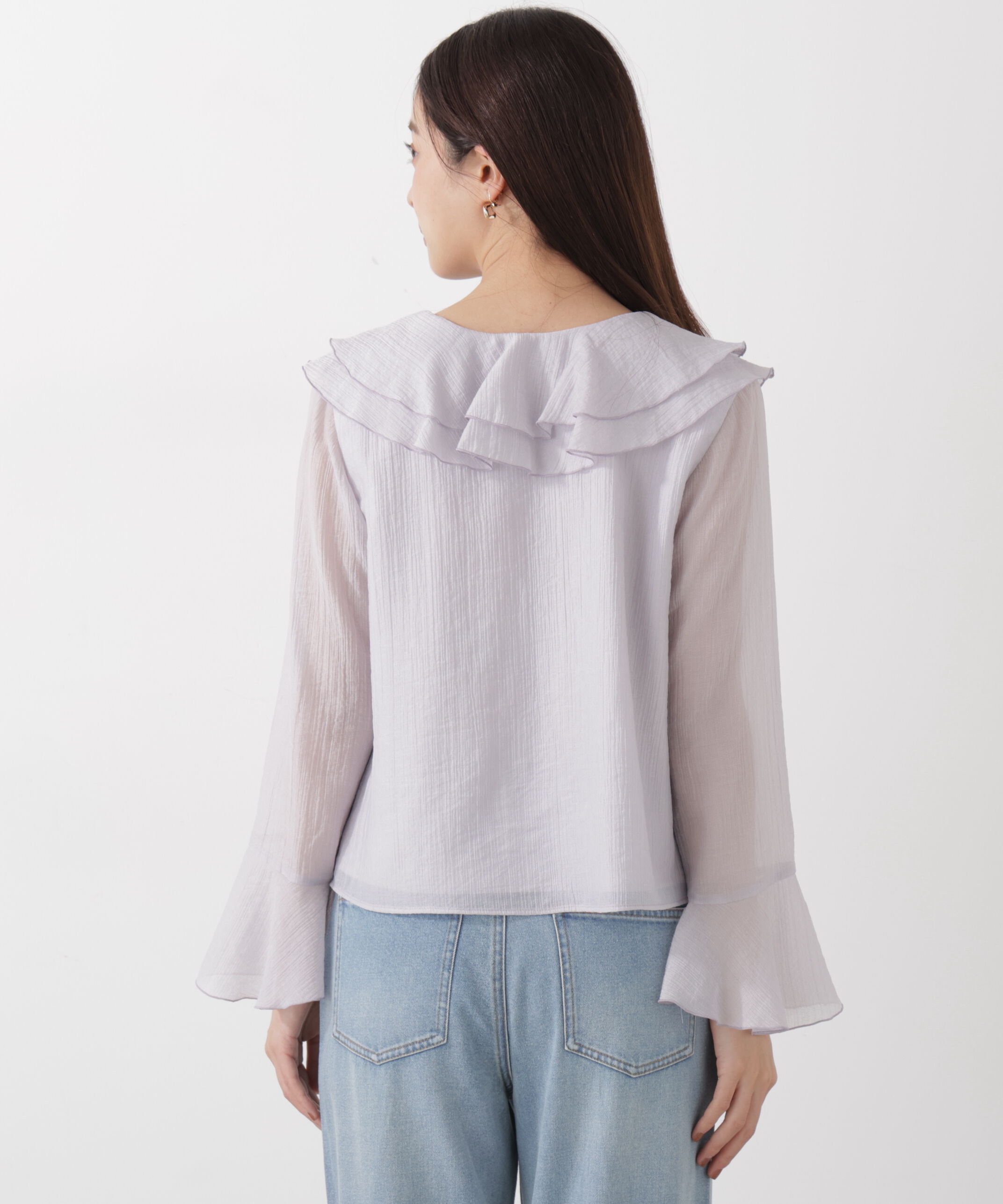 PROPORTION BODY DRESSING「シアー楊柳ラッフルブラウス　26SS」|シャツ・ブラウス|